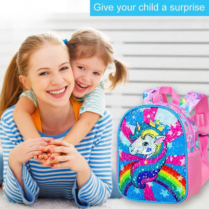 Toddler Backpack with Leash, 9.5" Baby Unicorn Safety Leashes Removable Tether Bookbag