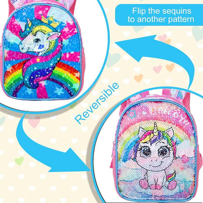 Toddler Backpack with Leash, 9.5" Baby Unicorn Safety Leashes Removable Tether Bookbag