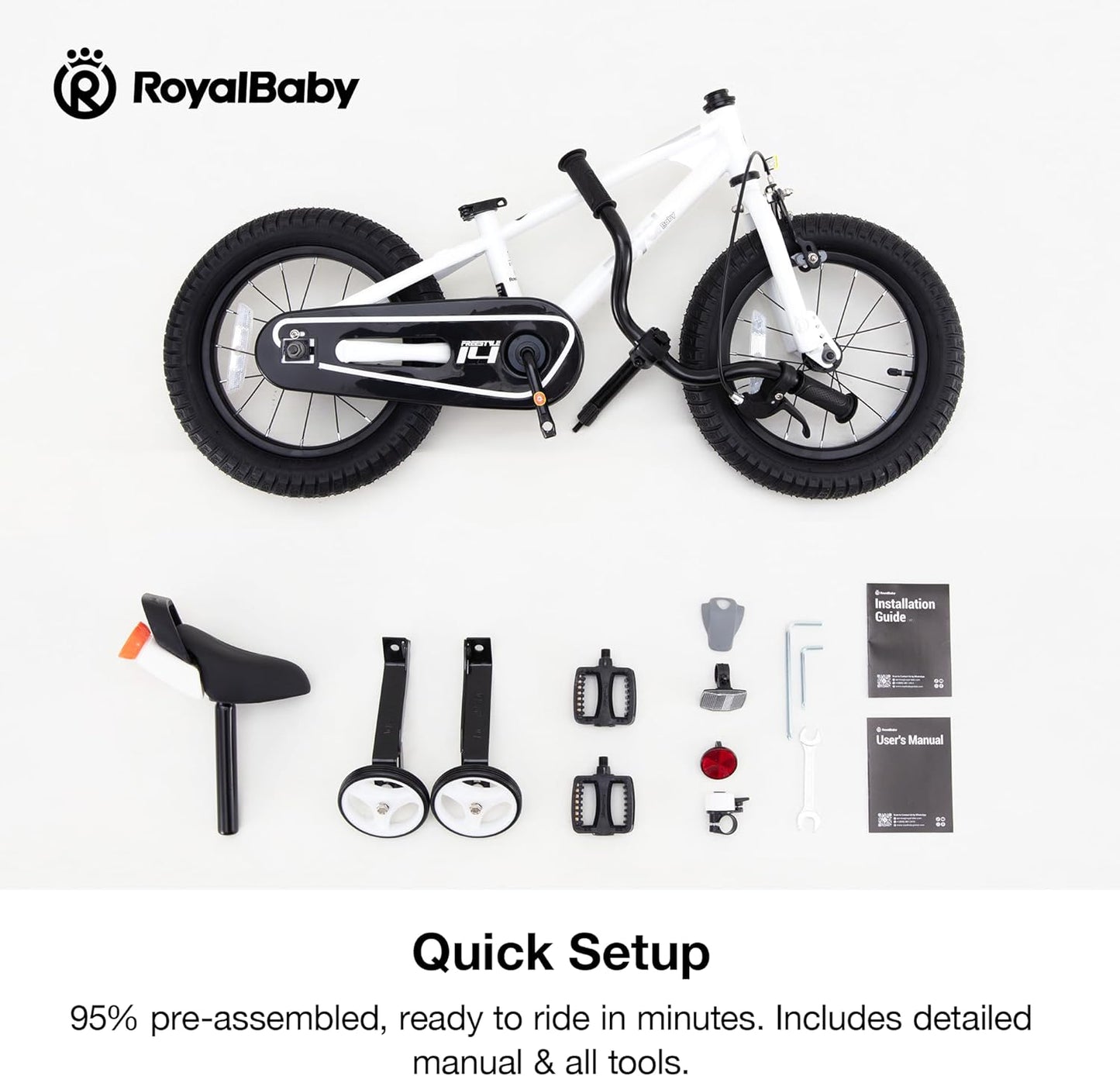 Freestyle Kids Bike 12 14 16 Inch with Training Wheels, 18 Inch with Kickstand, Bicycle for Ages 3-10 Years Boys Girls