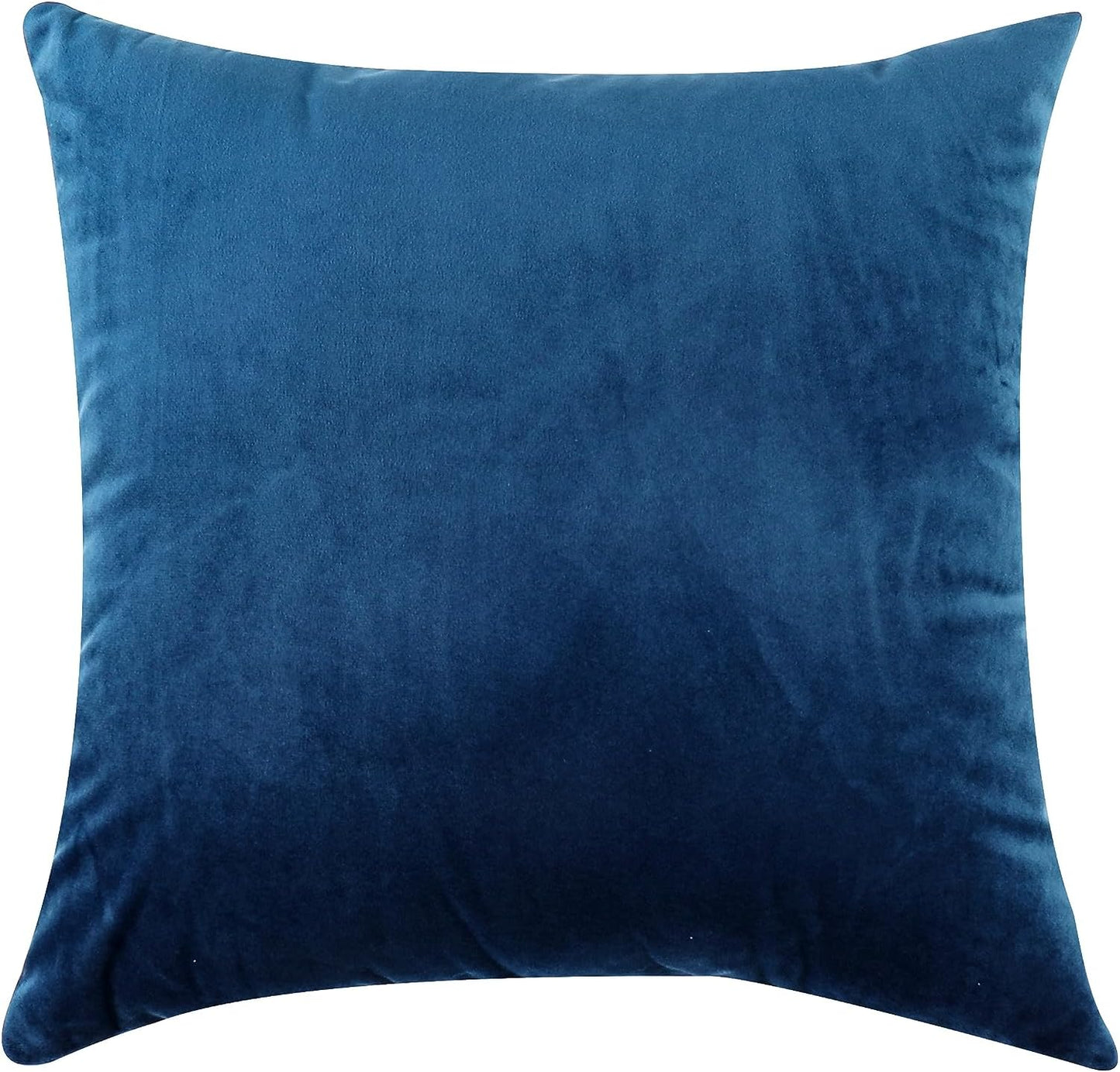 Blue Velvet Throw Pillow Covers 18X18 Pack of 2 Decorative Couch | Soft Solid Boho Cushion Squar Pillow Cases for Chair Sofa Bedroom Farmhouse Living Room Modern Luxury Home Decor Christmas