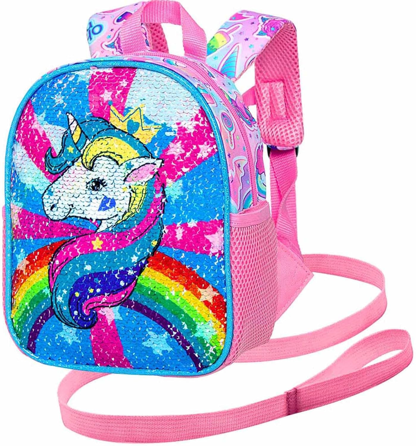 Toddler Backpack with Leash, 9.5" Baby Unicorn Safety Leashes Removable Tether Bookbag