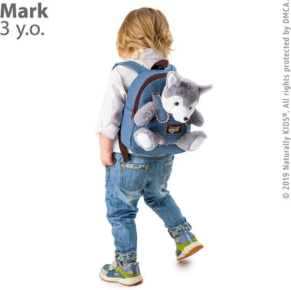Toddler Backpack W. Plush Wolf Toy, Kids Gift 2 3 4 5 | 2-In-1 Wolf Backpack, Husky Stuffed Animal for Kids 3-5 in Gift-Ready Box, Birthday Gifts for Girls Boys