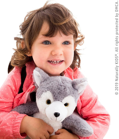 Toddler Backpack W. Plush Wolf Toy, Kids Gift 2 3 4 5 | 2-In-1 Wolf Backpack, Husky Stuffed Animal for Kids 3-5 in Gift-Ready Box, Birthday Gifts for Girls Boys