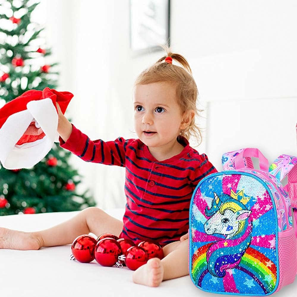 Toddler Backpack with Leash, 9.5" Baby Unicorn Safety Leashes Removable Tether Bookbag